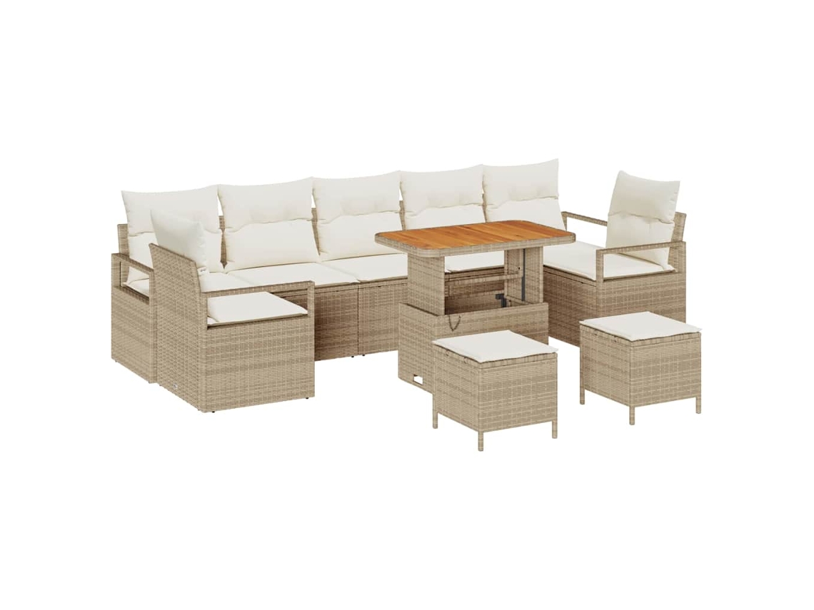 Maison Exclusive - Conjunto De Sofá De Jardim Com Almofada 10 Pcs Bege E Creme