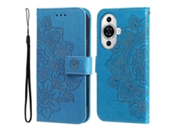 Capa De Couro Para Celular Com Estampa De Flores De Sete Pétalas