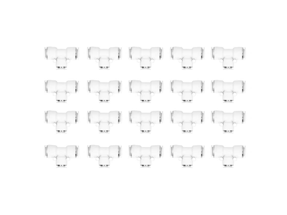 20 Peças Conector Rápido Neumático T De Redução De 3 Vias De Plástico Pbt Fittings Peg12-10