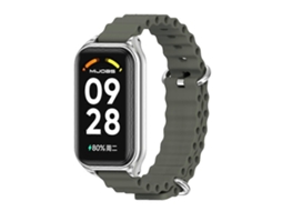 Pulseira De Silicone Mijobs Com Revestimento Metálico E Estampa Oceânica Para Xiaomi Smart Band 8 Active / Redmi Band 2