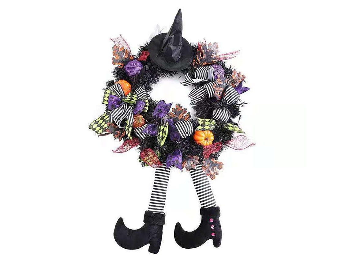Wreath De Halloween Decoração De Porta Acessório Casa Assombrada