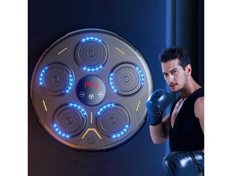 Máquina De Boxe Musical Mural Bluetooth Inteligente 4 Modos De Ajuste Alto-falante Integrado Carregamento Usb Equipamento De Treinamento 40cm