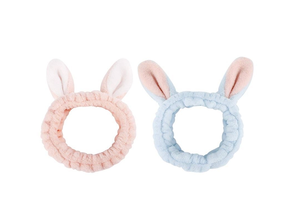 2 Pares De Cintas Para Cabelo Com Orelhas De Coelho, Cintas Faciais Suaves Para Cuidado Da Pele E Maquiagem