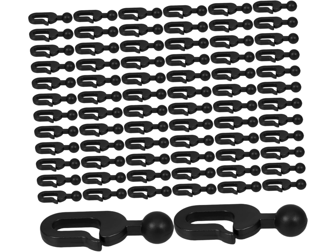 Conjunto De 100 Ganchos De Plástico Para Toldos E Cortinas Mosquiteiras Com Argolas, Clipes Para Cor