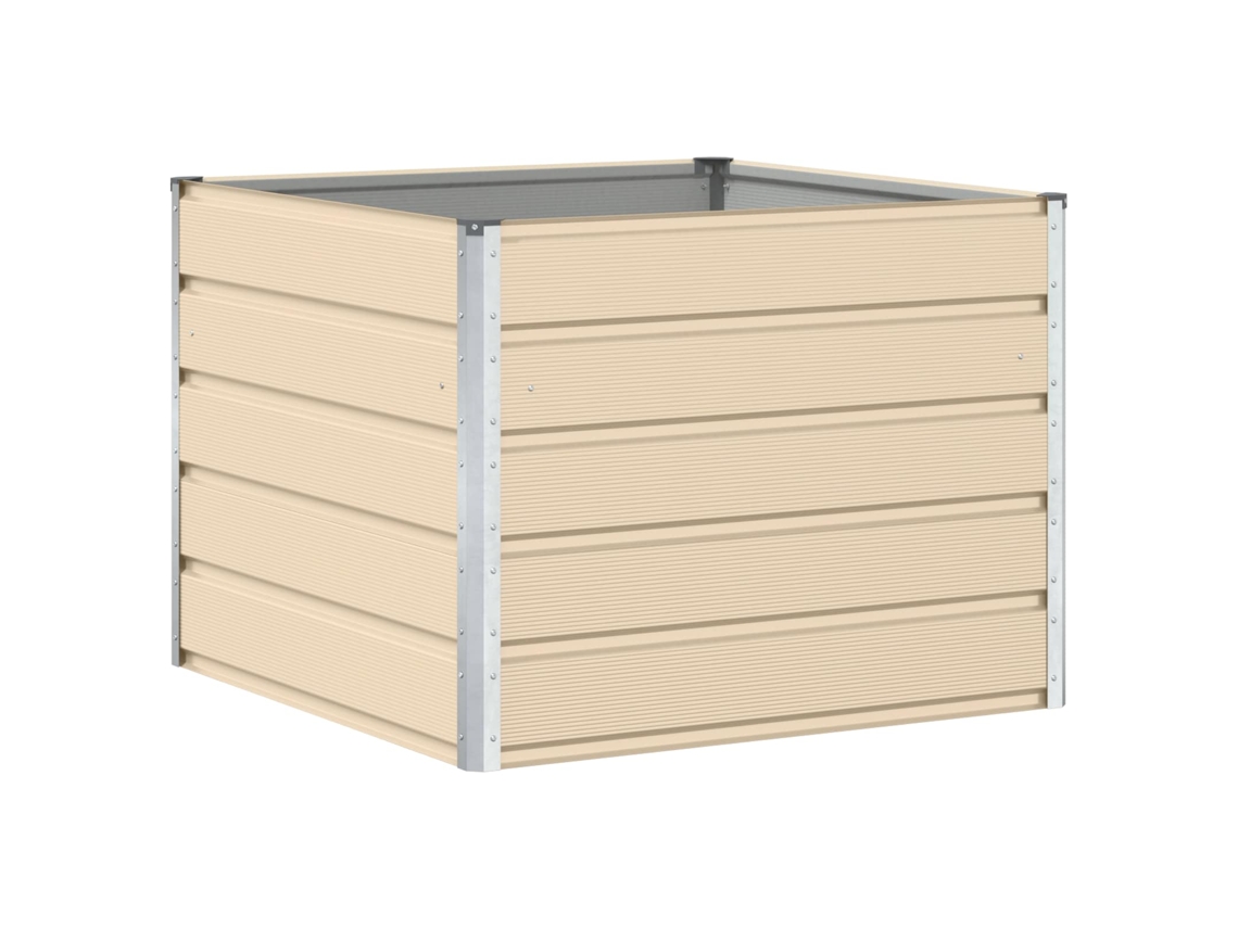 Conjunto 1 Vaso De Jardim Vidaxl Branco Aço (100 X 100 X 75 Cm)