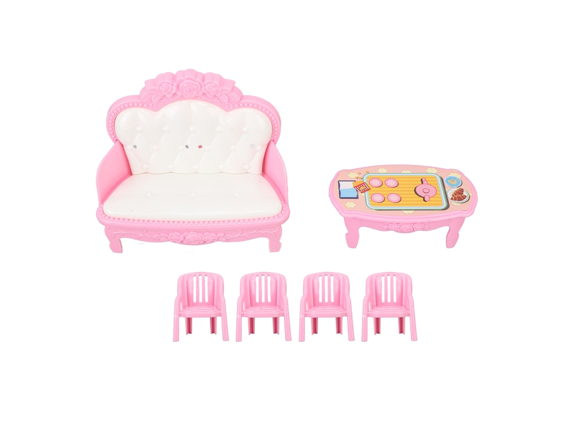 Mali conjunto Móveis Sala Estar Miniatura 1/16 para Casinha Boneca Sofá Mesa Cadeiras Tipo 3