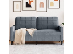 Vidaxl Sofá De 2 Lugares 140 Cm Veludo Cinza-escuro