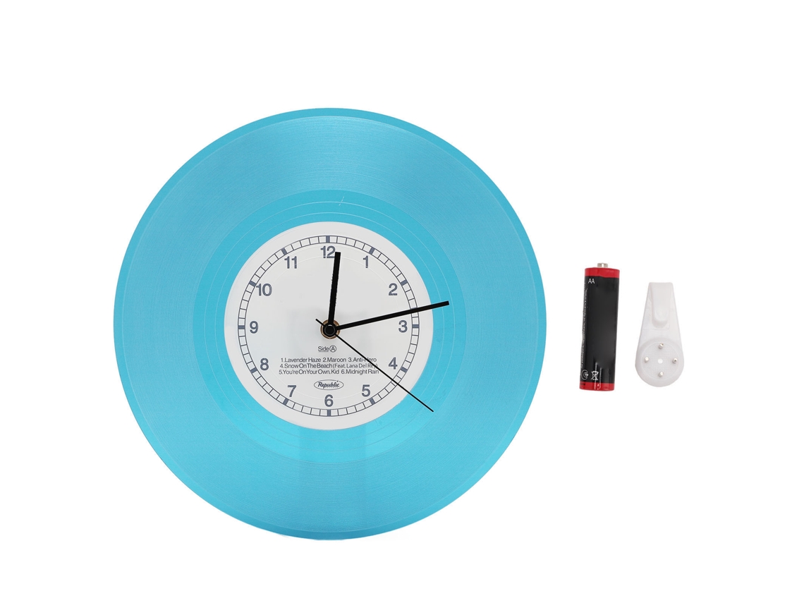 Relógio De Parede Azul Sem Tic Tac 12 Polegadas Bateria