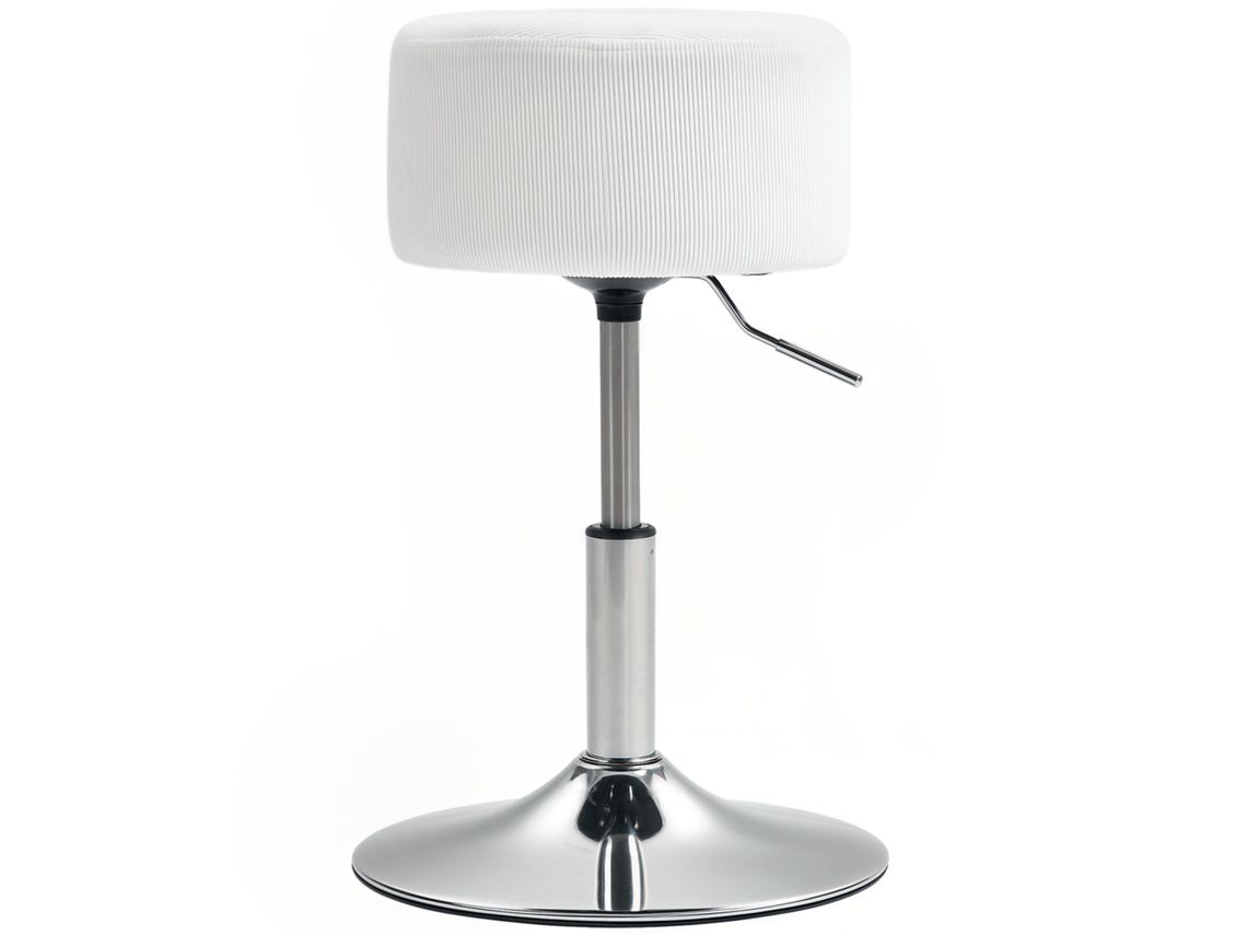 Banco Bar de Cozinha Ajustável Estofado Veludo Giratório 52-66cm Branco S/MARCA