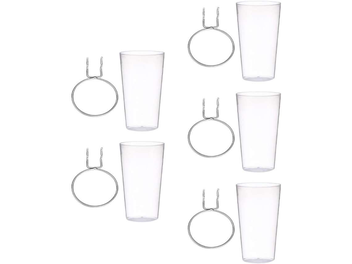 Conjunto De 5 Copos Com Ganchos Para Painel Perfurado, Acessórios Tran