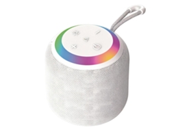 Caixa De Som Bluetooth Para Uso Externo, Com Capa De Tecido De Alta Qualidade, Luz Led, 5w, Bateria Com Duração De 3 A 4 Horas Branca. PAPRIKA