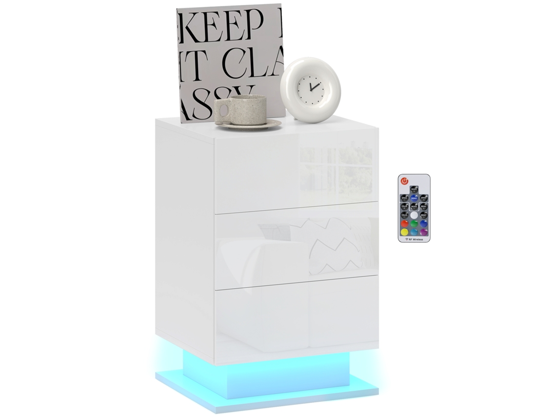 Mesa De 35x60 Cm Ideal Para Para Dormitório Cor Branco Para Decoração E Funcionalidade Com Design Moderno E Prático Durável E Resistente Branco Brilha