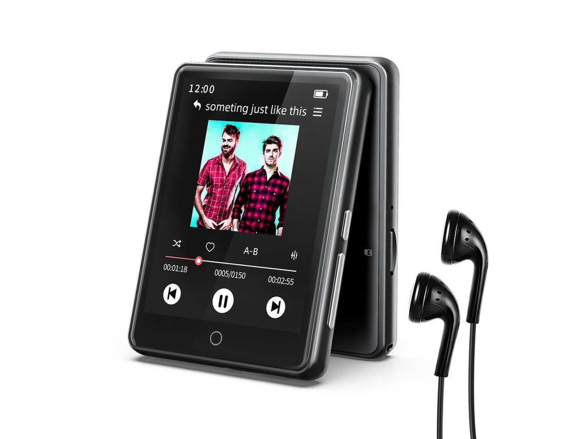 MP3 YIZHOOD M7 8G)Bluetooth 2,8 polegadas metal embutido alto-falante Full Touch Screen HIFI Walkman com FM / E-book / pedômetro preto