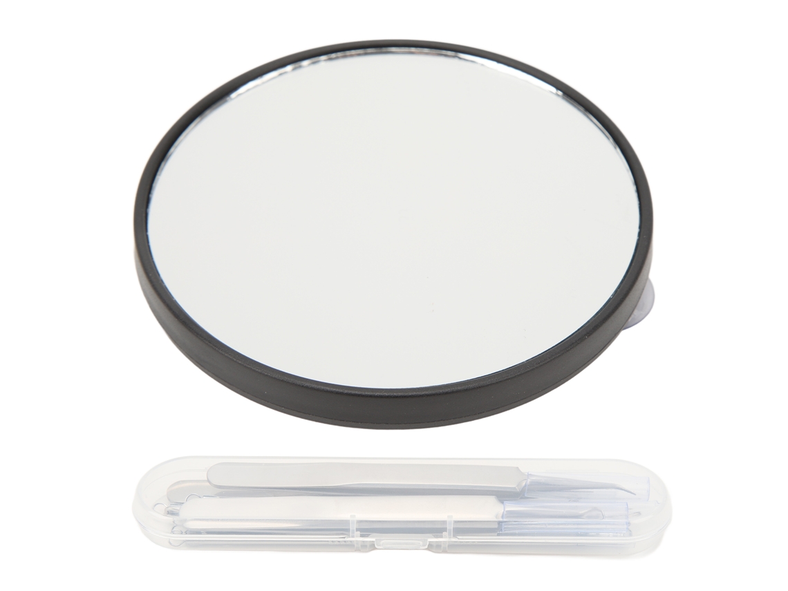 Kit De Pinças Para Espinhas Com Espelho Magnificador 5x E Acessorios Incluidos