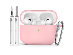 Capa Zruxe Para Airpods Pro 2/1 Silicone Macio Rosa (kit De Limpeza Incluído)