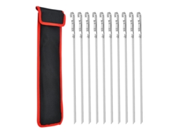 Espetos De Aço Inoxidável 43cm, 10 Unidades, Anti-rugas, Lavavajillas, Saco De Tela, Para Churrascos
