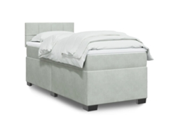 Vidaxl Cama Com Molas/colchão 90x190 Cm Veludo Cinza-claro