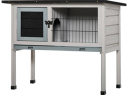 Gaiola para coelhos PAWHUT D51-119GY (Cinzento - 86 x 45 x 70 cm - Madeira de Abeto)