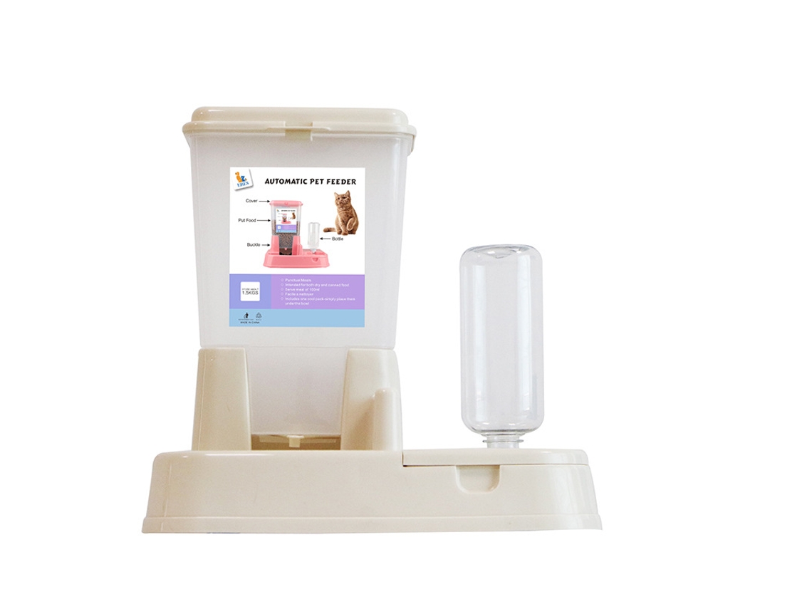 Distribuidor Automático De Comida Seca E Água Para Gato/cachorro, Dispensador De Água Para Comida Seca Para Cachorro (branco)*
