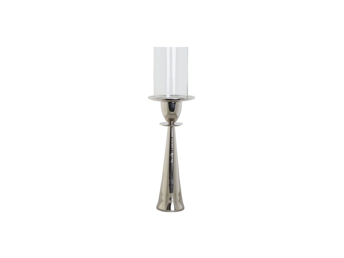 Castiçais Dkd Home Decor Prateado Alumínio Cristal 14 X 14 X 48 Cm