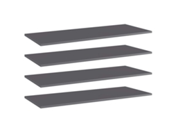 Vidaxl Prateleiras Estante 4pcs 100x40x1,5cm Contrap. Cinza Brilhante