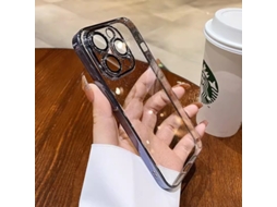 Capa Para Iphone 17 Em Titânio Azul Com Glitter E Lente Transparente, Resistente A Impactos.