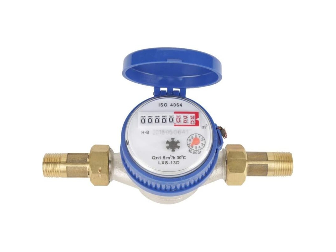 Medidor De Água Fria 15 Mm(1/2") Com Função Rotação Arbitrária E Conectores Para Jardim Casa