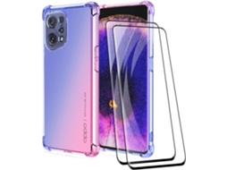 Conjunto de Películas de Ecrã Slope Translúcida Párachoque para Oppo Find X5 Pro HONGWE. Multicor (2un)