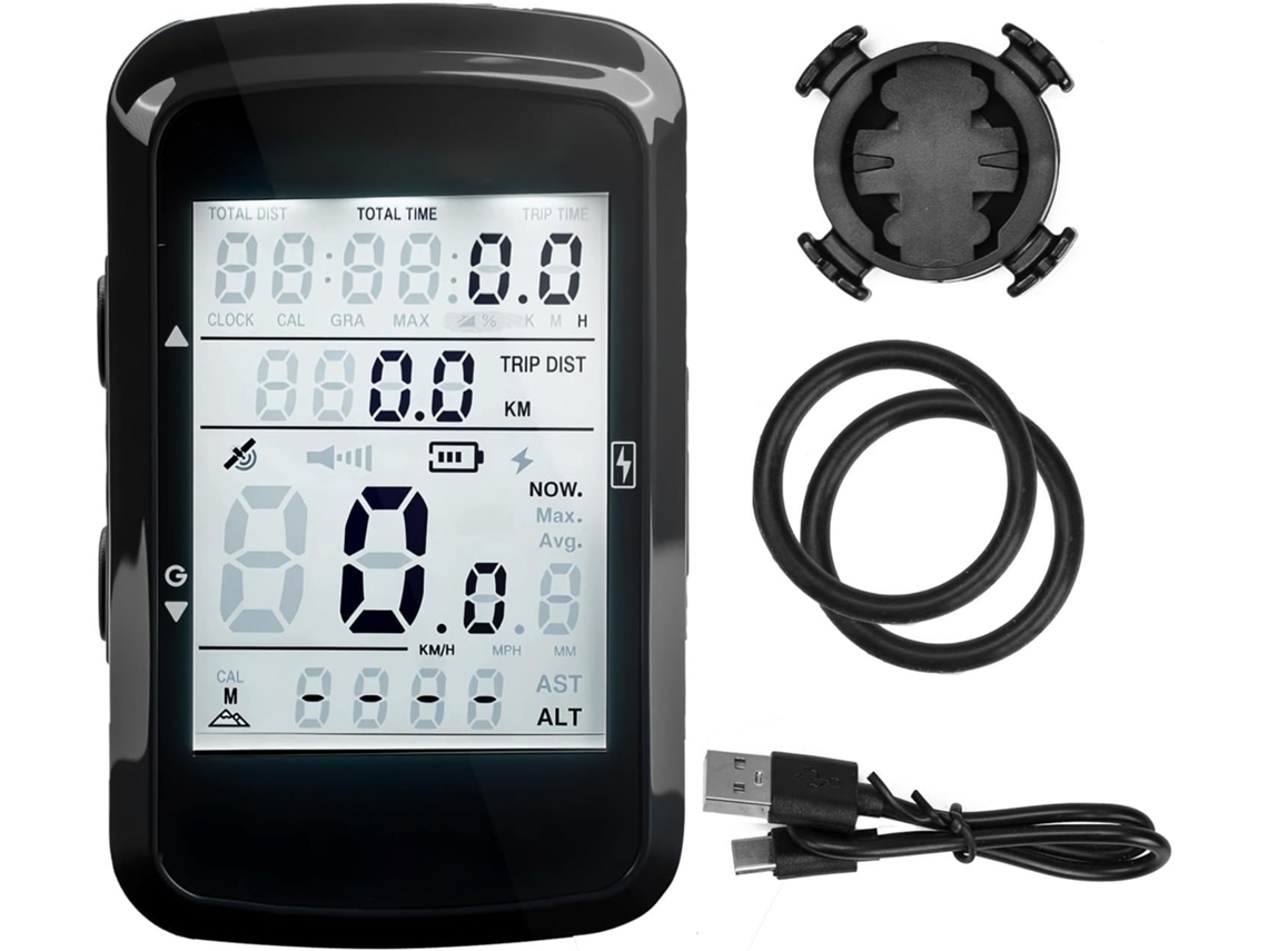 Computador De Bicicleta Gps Com Velocímetro E Odômetro, Luz De Fundo Automática E À Prova D'água (preto)