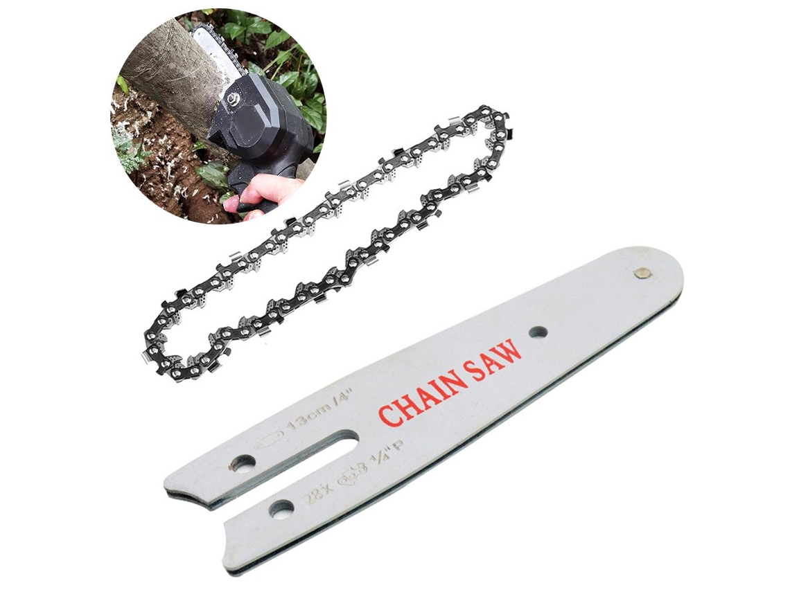 Laxiscreed Mini Motosserra Elétrica Com Acessórios E Guia - Conjunto Completo Para Jardinagem