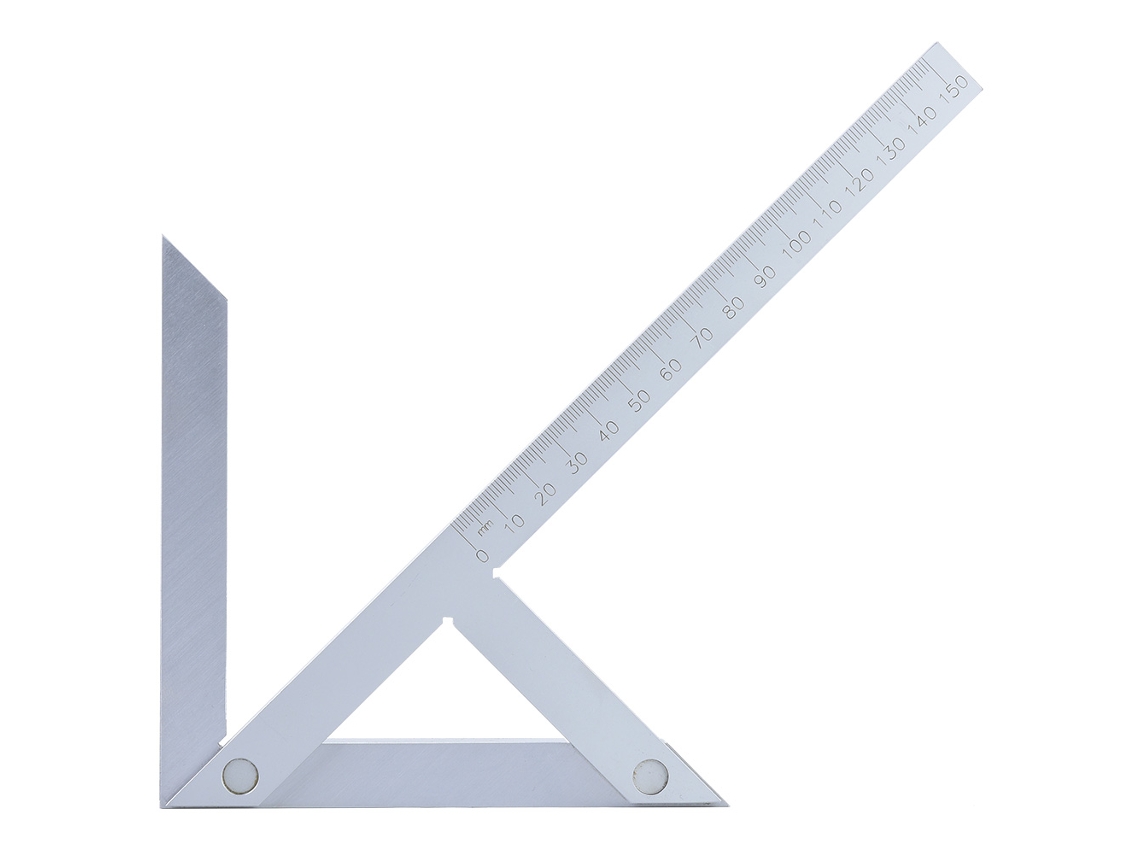 Medidor de Ângulo Central YURU Quadrado de Centragem 4 90mm em Aço | S/MARCA