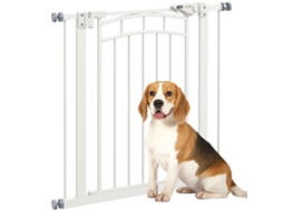 Portão de Segurança para Cães Portão de Escada Duplo Extensível 74 80 X 76 Cm Branco Ge