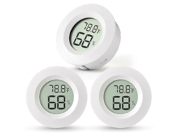 Kit Com 3 Mini Higrômetros E Termômetros, Medidor De Umidade Digital Para Ambientes Internos E Externos.