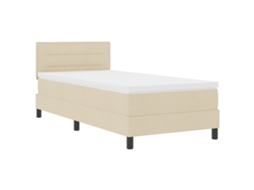 Conjunto 1 Cama Box Vidaxl Creme Tecido (100 X 200 Cm)