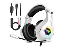 Fone De Ouvido Para Jogos Beexcellent Gs450rgb Para Pc, Telefone E Celulares 3,5 Compatível Com Pc E Celulares Ushion (preto/branco)