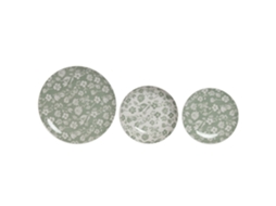 Conjunto de 18 Peças de Louça de Porcelana Verde com Estampa Floral, Medindo 27x27x2cm. ALEXANDRA HOUSE LIVING