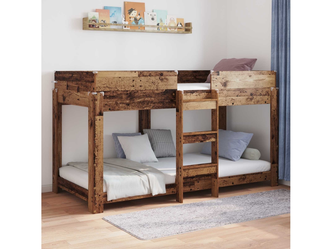 Vidaxl Beliche Para Crianças Madeira Antiga 90 X 190 Cm