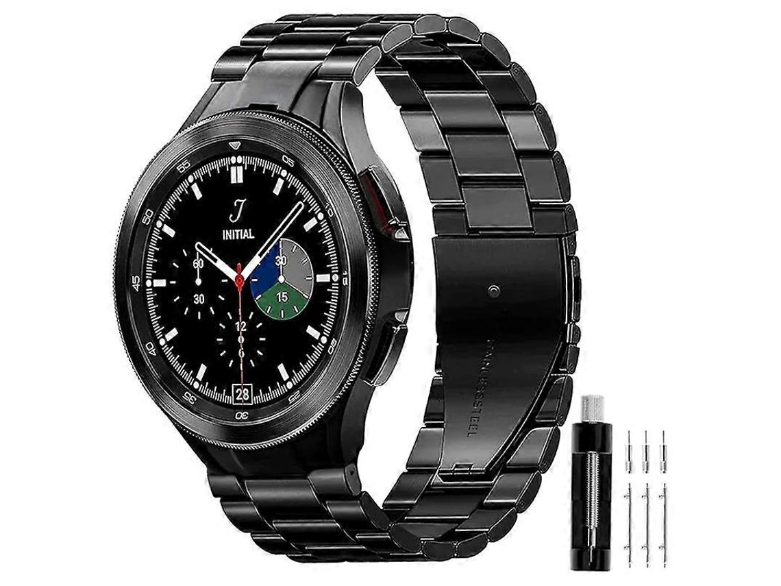Pulseira De Metal Inoxidável Com Três Contas Para Samsung Galaxy Watch 6/5/4