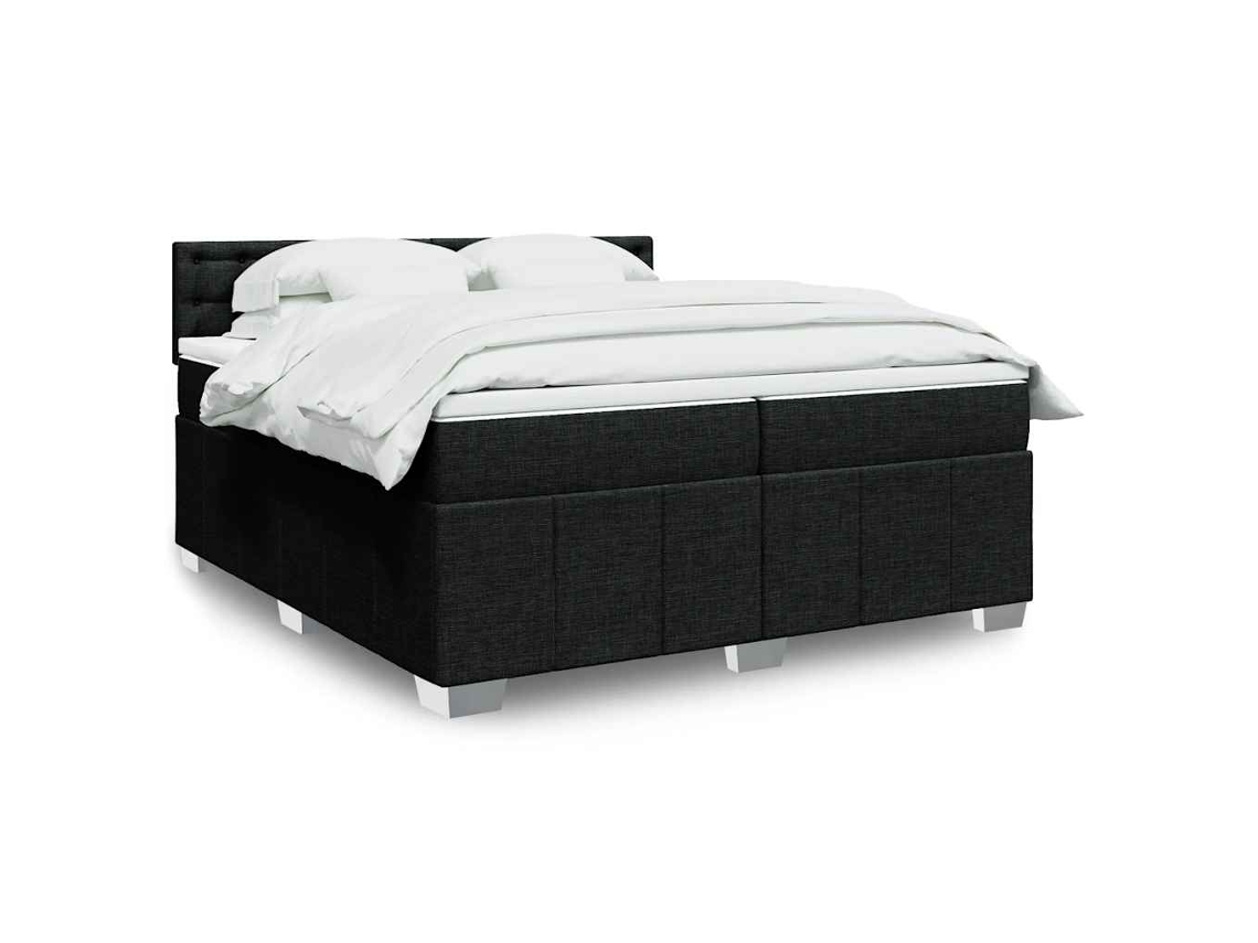 Vidaxl Cama Com Molas/colchão 200x200 Cm Tecido Preto