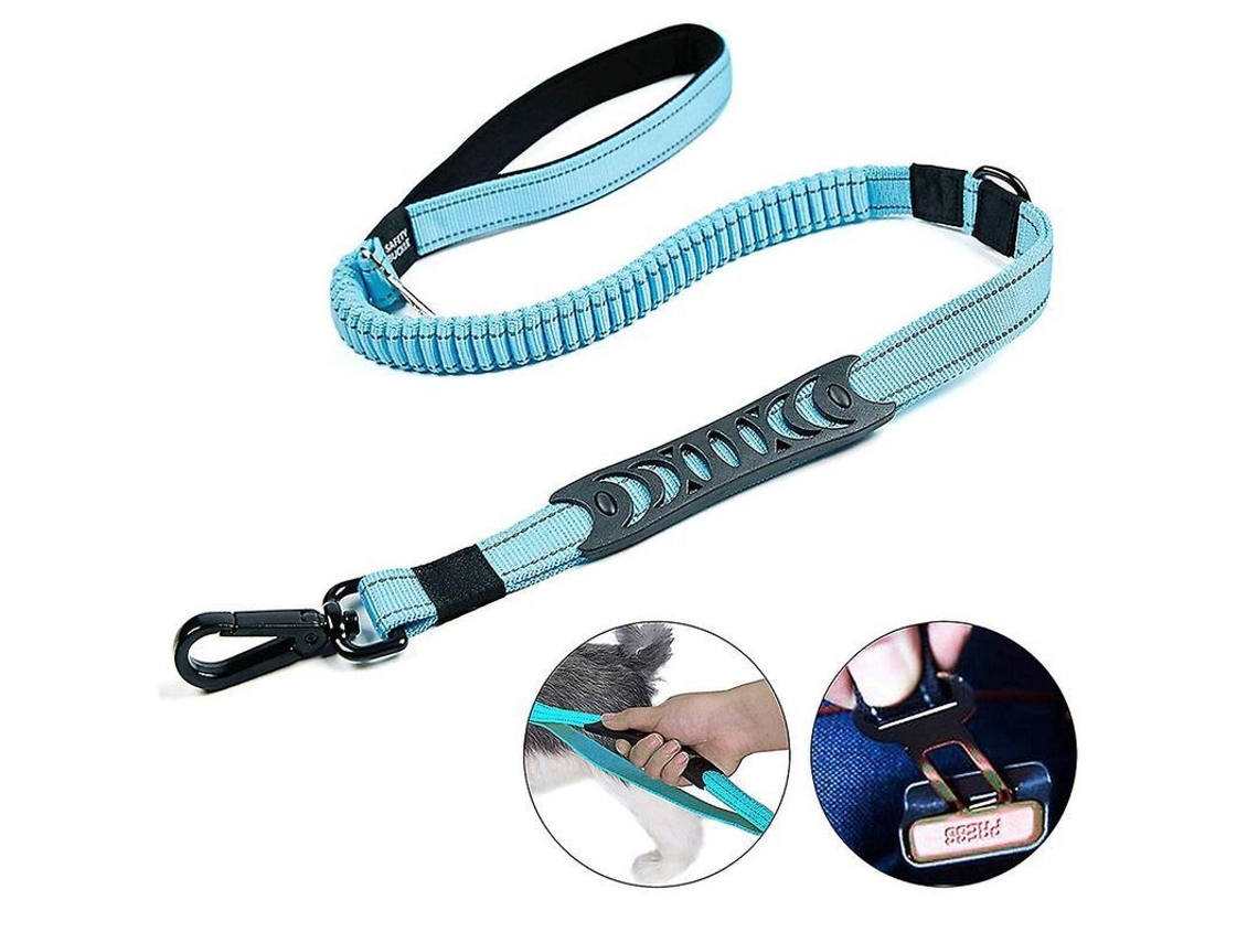 Collar Para Cães Grandes Até 40kg, Collar Elástico Reflexivo Com Alças Acolchoadas E Clasp D-ring Antioxidante Azul