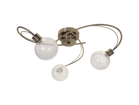 Plafond Vita 3Xg9 Alt.23Xd.53Cm Oxidado com Bolas de Vidro Transparentes FERRIMEX