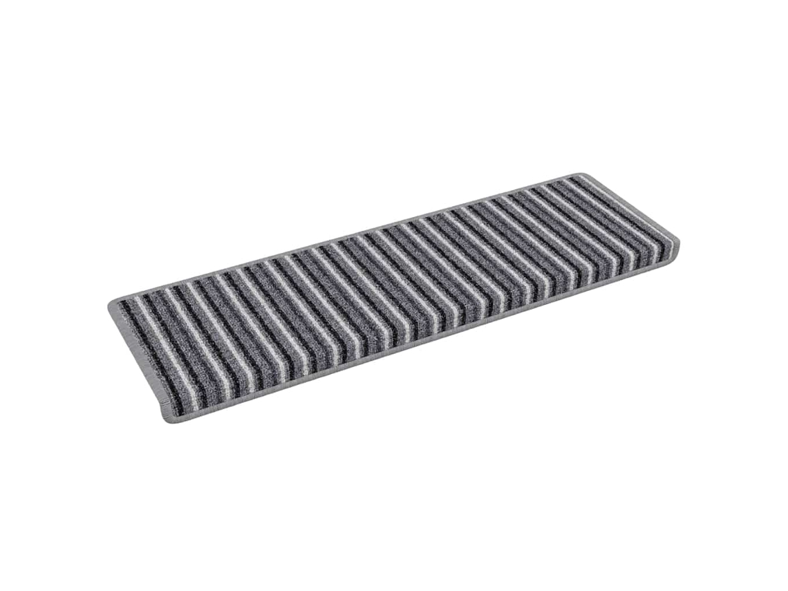 Conjunto 15 Tapete De Escada Vidaxl Cinzento Polipropileno (65 X 21 X 4 Cm)