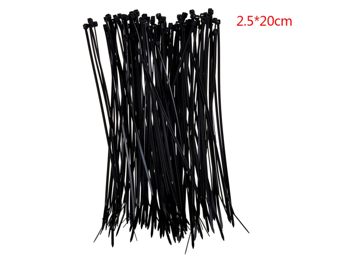 100 Peças De Prendedor Branco E Preto Para Cabo, Fio, Zíper, Nylon Autotravante-aquaforge