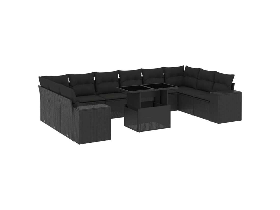 Garden Sofa Set, Garden Sofa Sets Vidaxl Preto Rattan / Vime (n/a)