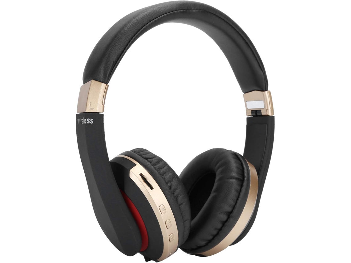 Fone De Ouvido Bluetooth Dobrável Cryfokt, Sem Fio, Estéreo, Com Microfone, Para Jogos E Música, Na Cor Prata Dourado