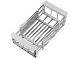 Organizador de cozinha telescópico ajustável em aço inoxidável, escorredor de pratos no chão, bandeja para legumes com - B -aquaforge