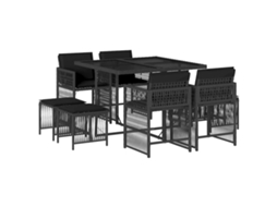 Garden Dining Set, Garden Dining Sets Vidaxl Preto Rattan / Vime (n/a)