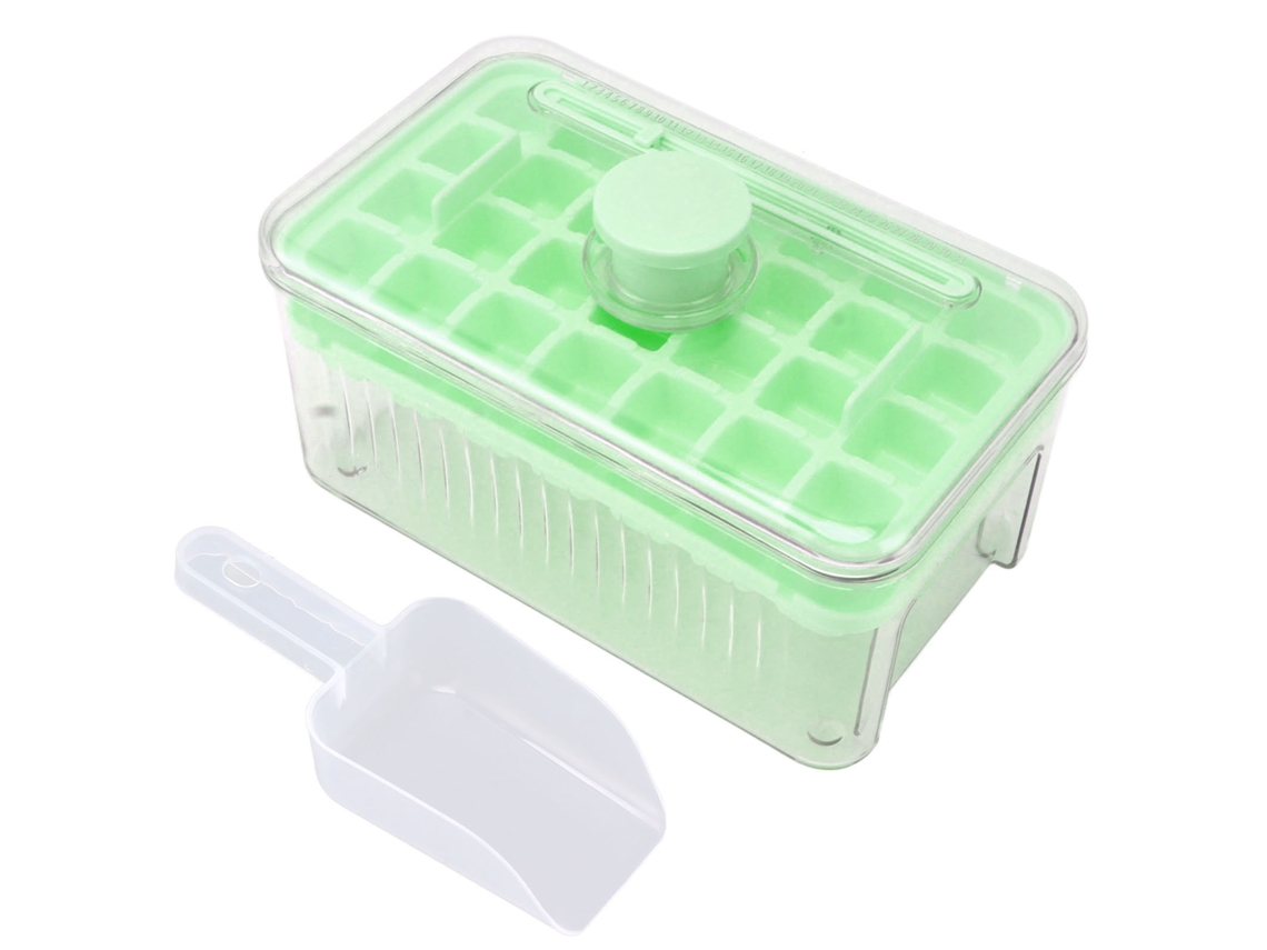 Forma De Gelo Fácil Desenformar, Faça Você Mesmo, Em Abs E Pet, Para Cubos De Gelo Uísque, Coquetéis, Bebidas Refrescantes, Café, Verde, 2 Camadas