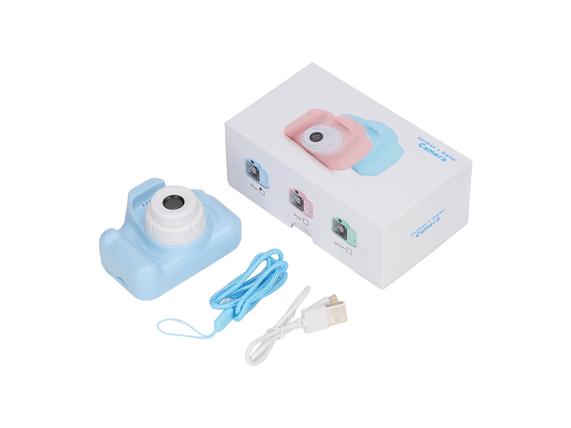 Câmera para Crianças com Tela Ips de 2,0 Polegadas, Grip Confortável, Corpo Arredondado, Carga Usb de 400mah, Brinquedo de Câmera Infantil Azul