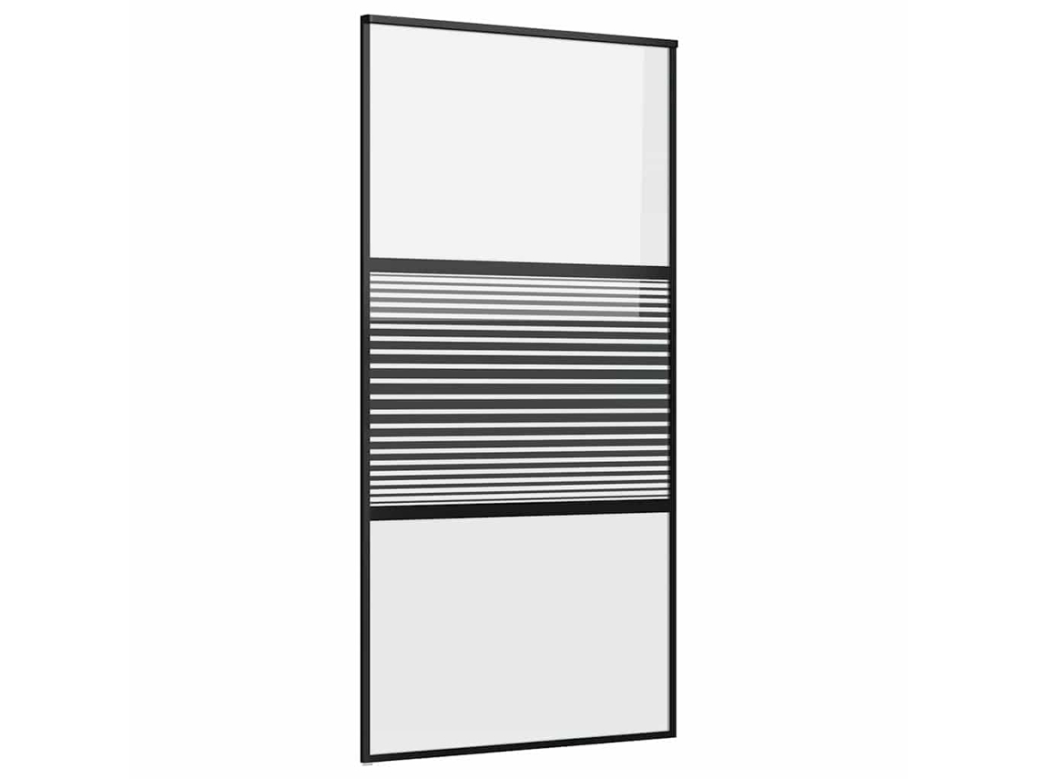Conjunto 1 Porta De Vidro Vidaxl Preto Alumínio (102,5 X 2 X 205 Cm)
